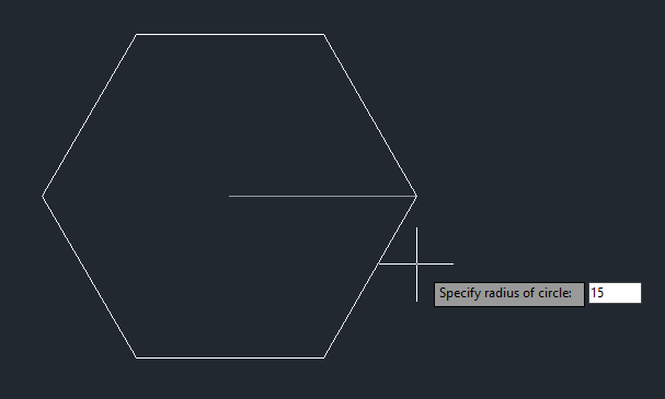 Nhập bán kình đường tròn vẽ đa giác trong CAD