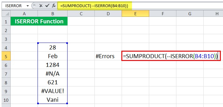 Mô tả cách dùng hàm iserror trong Excel. Hình 6