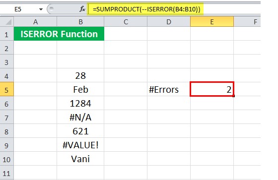 Mô tả cách dùng hàm iserror trong Excel. Hình 7