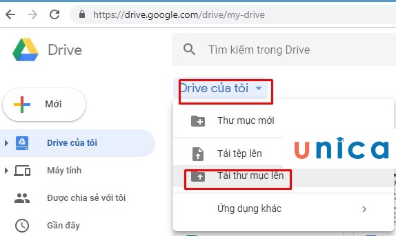 Cách tải file dữ liệu lên google drive. Hình 2 