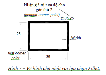 Định lượng nét vẽ bề rộng hình chữ nhật với Windth